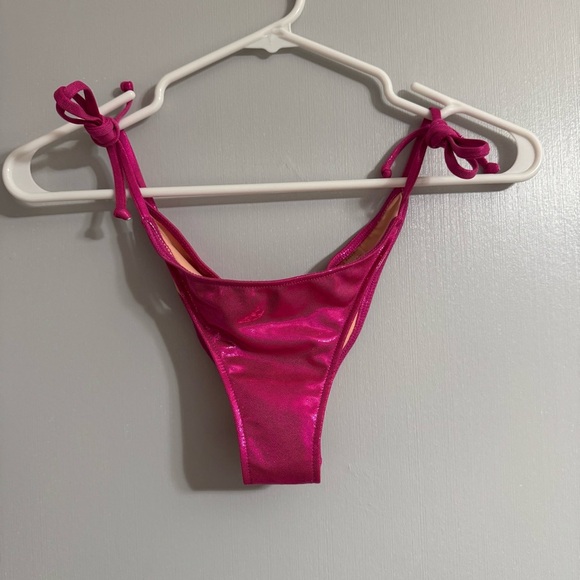 Doll Hot Pink Shimmery Bikini Bottom Swimwear Size Small - Picture 10 of 10